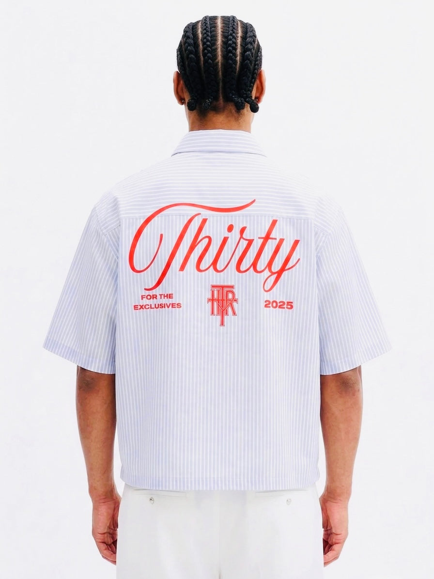 THIRTY Oxford striped boxy fit shirt