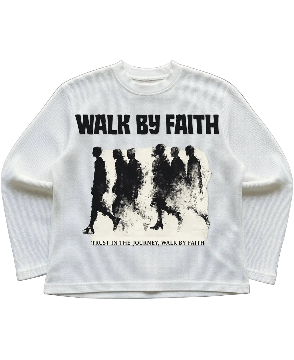 Off-white waffle knit oversized full-sleeve Front Design