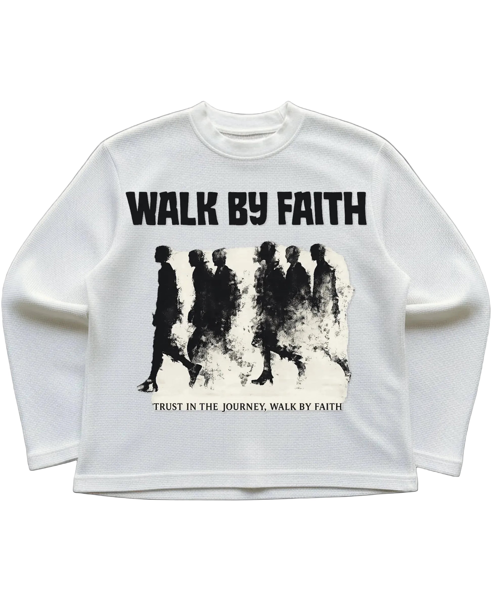 Off-white waffle knit oversized full-sleeve Front Design