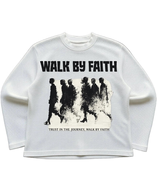 Off-white waffle knit oversized full-sleeve Front Design